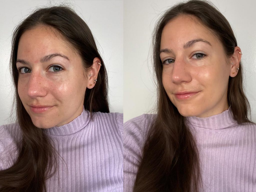 Ilia Super Serum Skin Tint before and after
